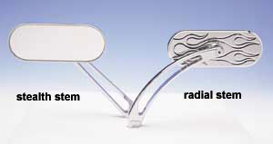 Arlen Ness Chrome Flamed Mirrors.