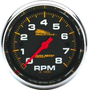 Autometer 2 5/8 inch Chrome Bezel Tachometer 8000RPM with Black