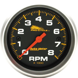 Autometer 2 5/8 inch Standard Tach with Black Face 8000RPM.