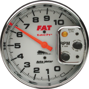 Autometer 5 inch Tach 10,000RPM with integral Shift Light.